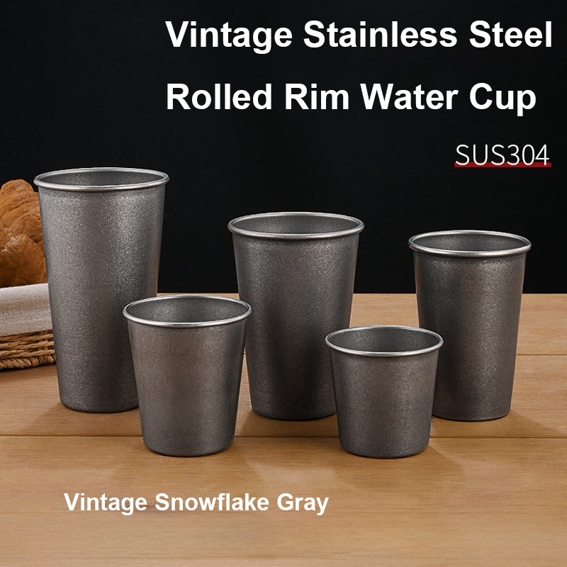 Water Tea And Coffee - Gobelets empilables en acier inoxydable argenté