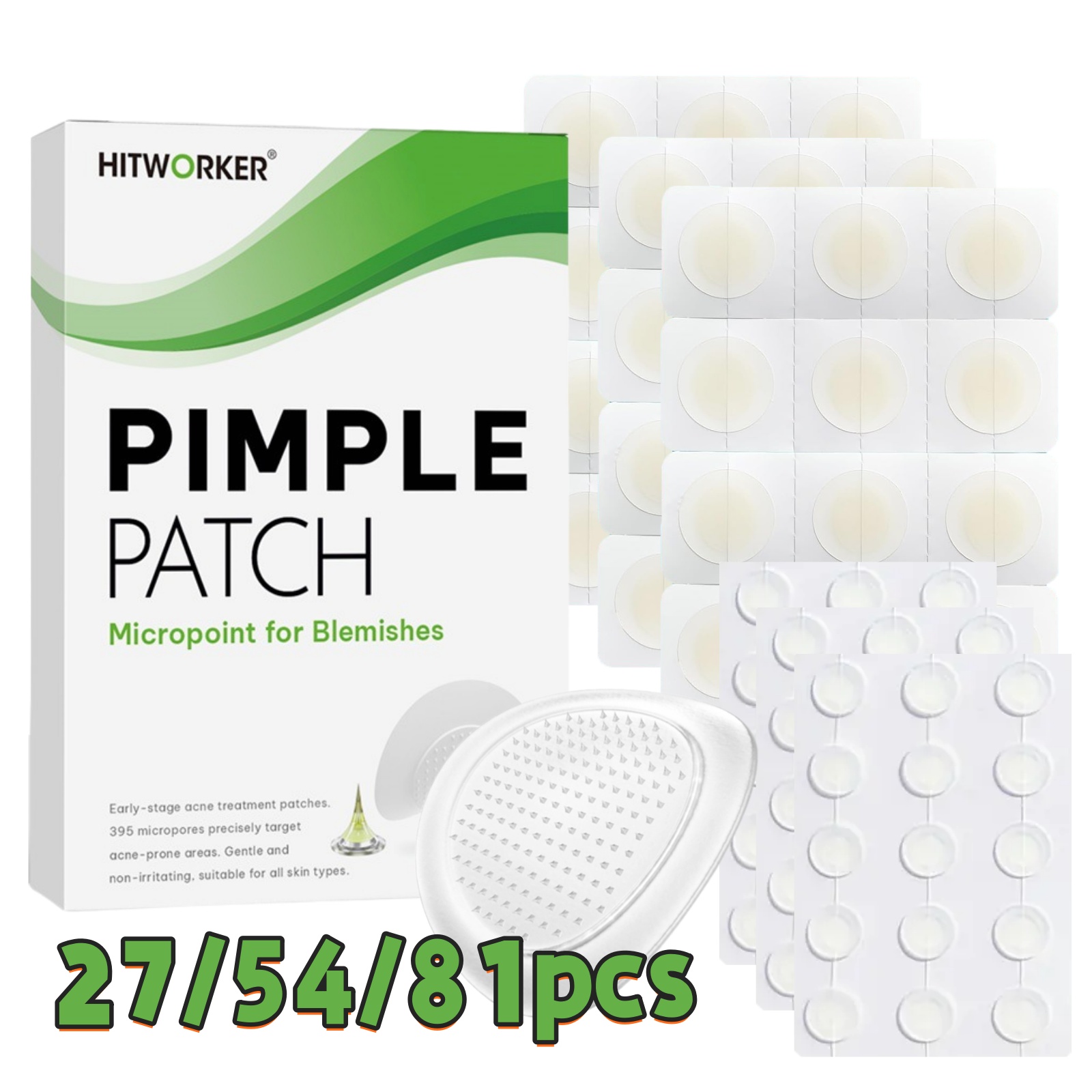 Tea & Coffee Kent - 27/54/81 pièces patchs d'acné HITWORKER-infusés d'acide