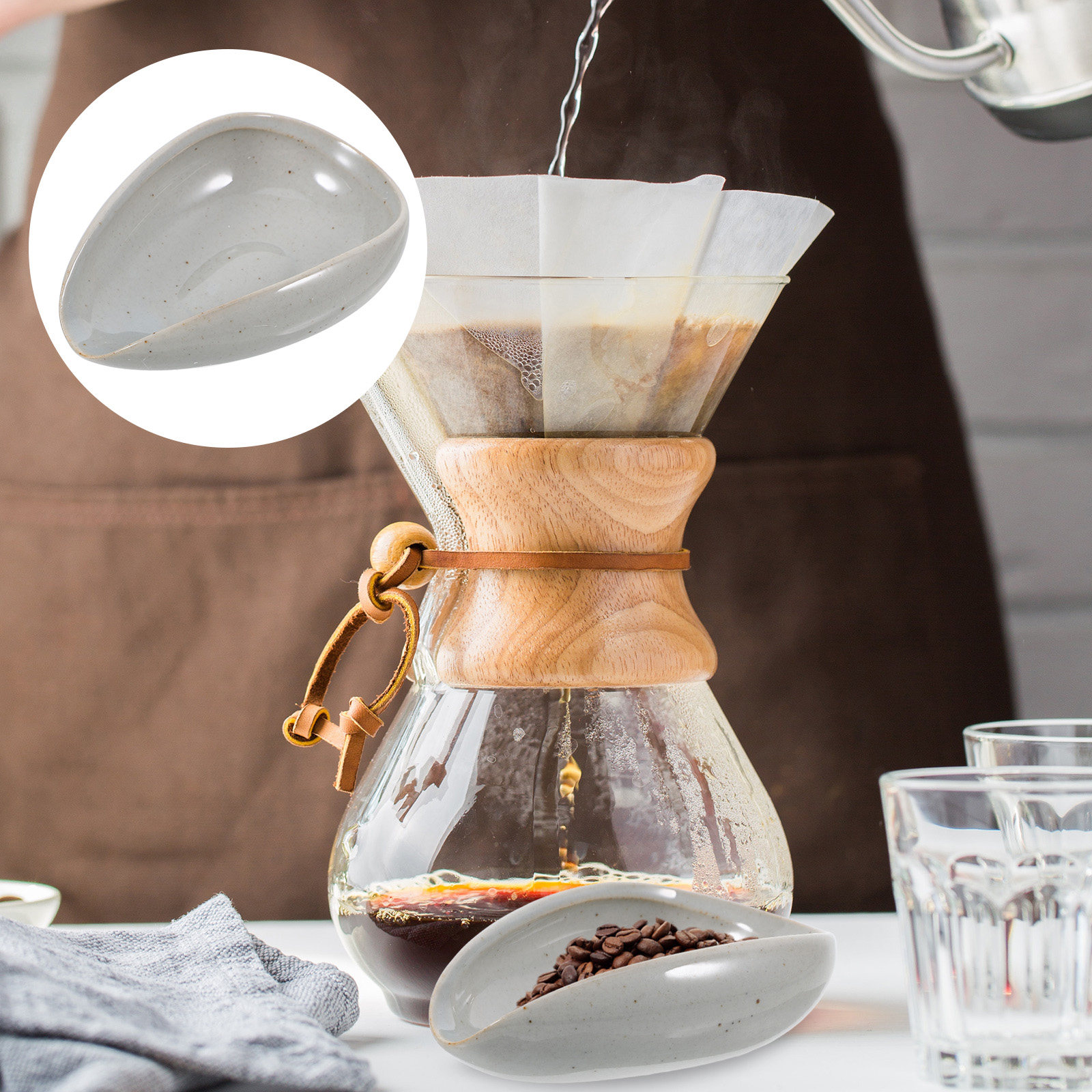 Coffee Tea Leaf - Plateau en céramique pour grains de
