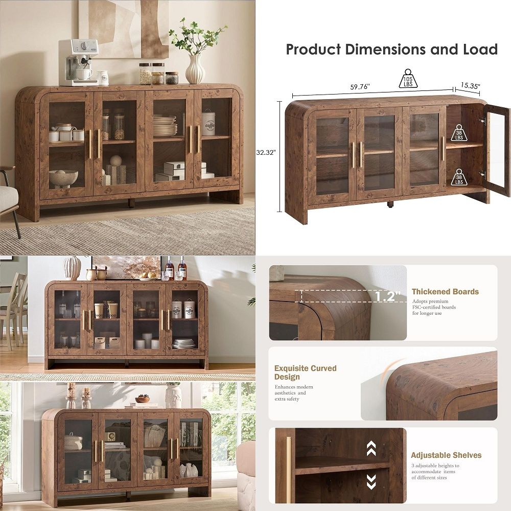 Coffee & Tea Difabis - Buffet avec rangements, armoire de rangement