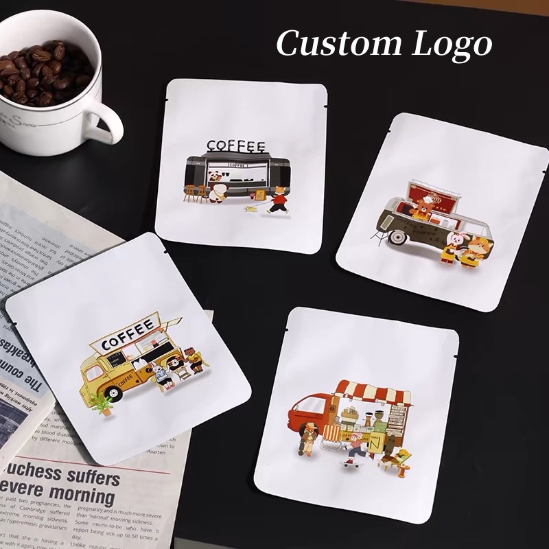 Coffee Tea House - Sachets de thé carrés personnalisés, petits
